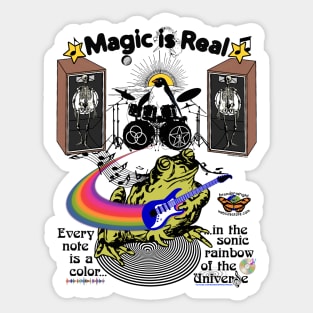 Guitar Frog "Magic is Real" - Every note is a color in the sonic rainbow of the universe Sticker